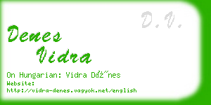 denes vidra business card